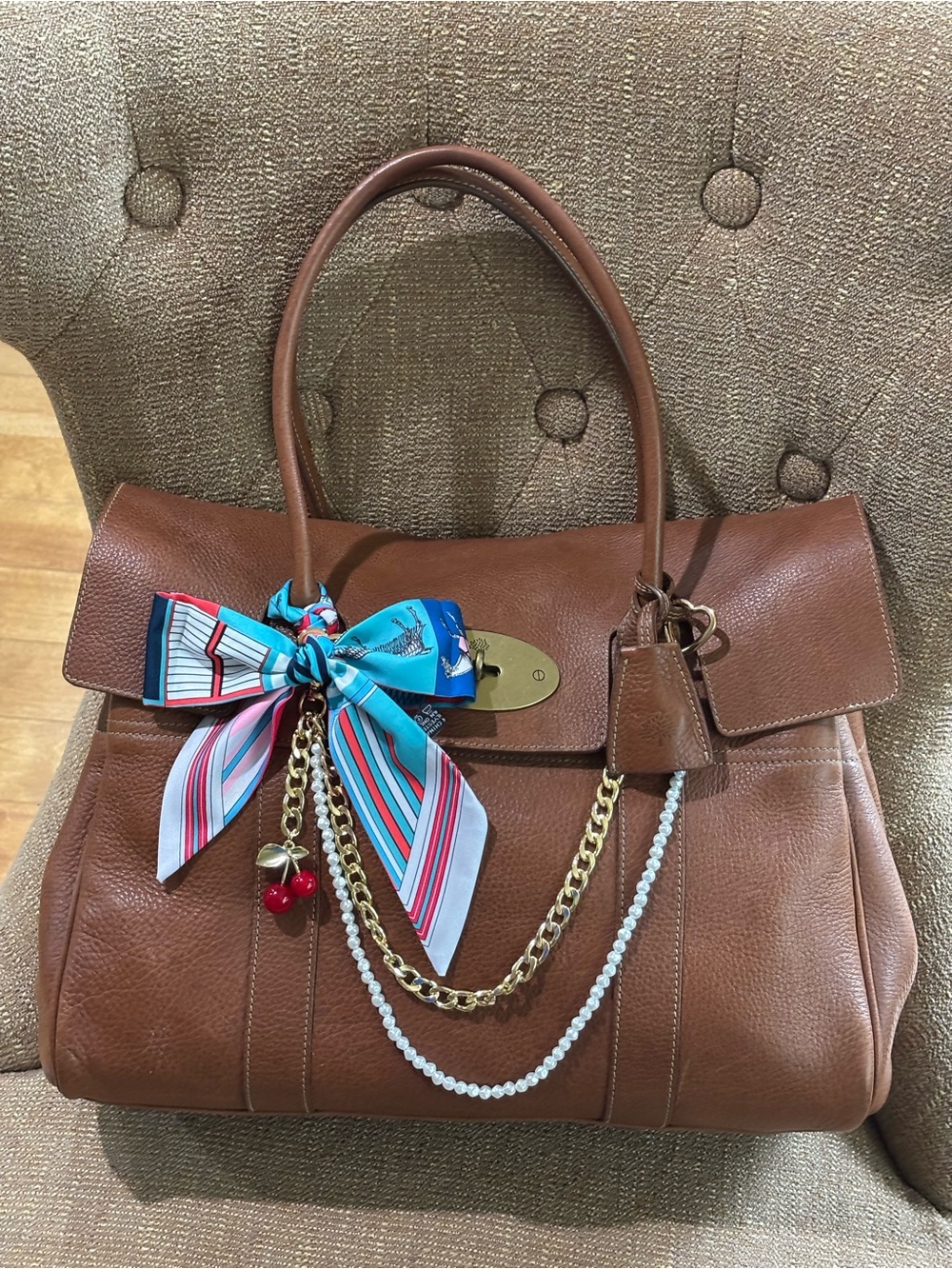 Heritage Bayswater Mulberry in Oak Natural Leather